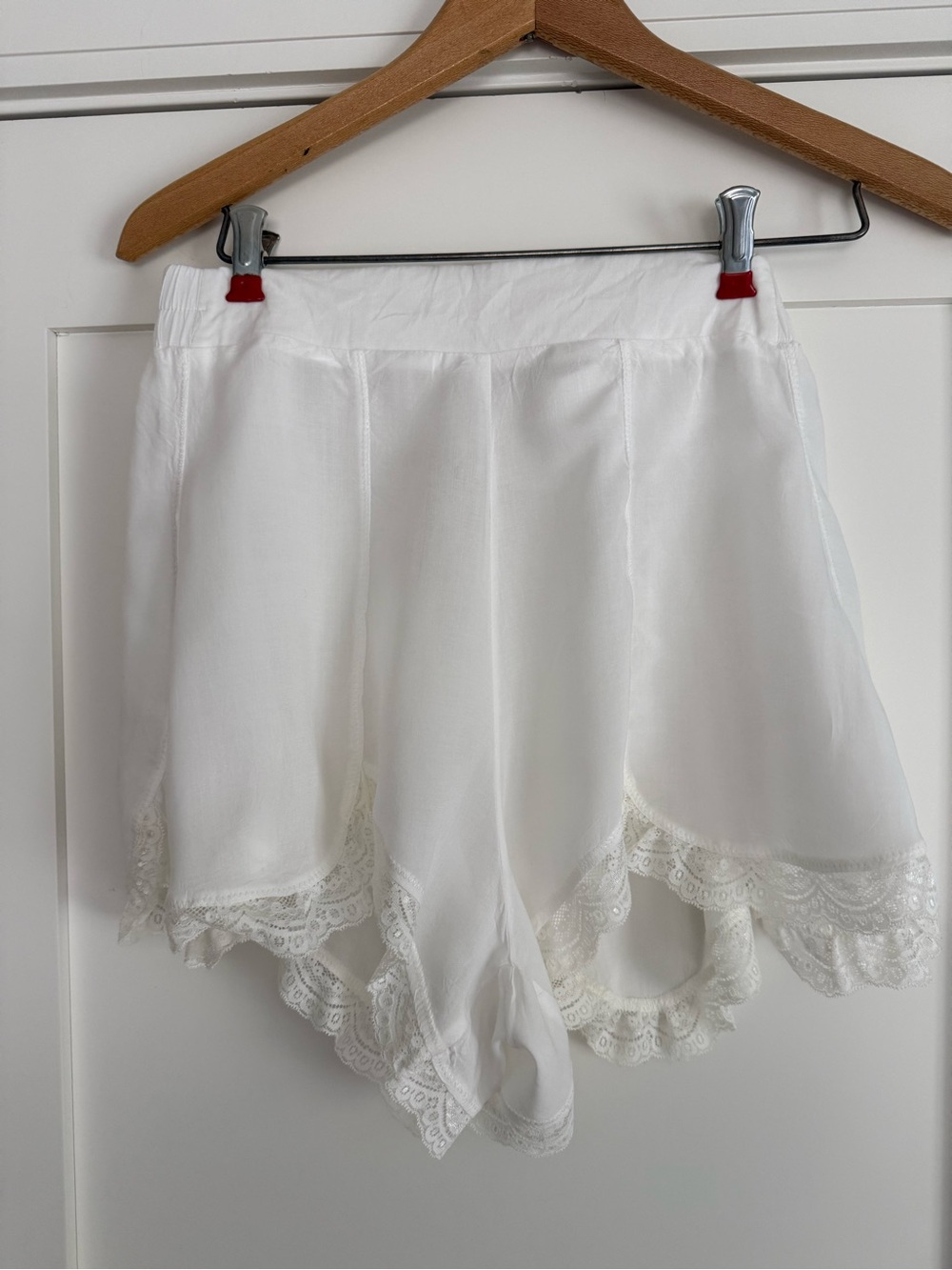 Free People Intimately White Lace-Trim High Waist Women’s Tap Shorts
